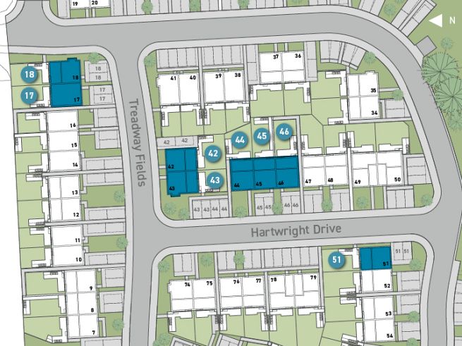 Site plan, 3 bedroom houses - artist impression subject to change
